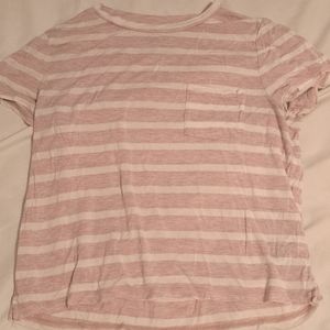 Medium Aeropostale light purple and white striped T shirt with pocket